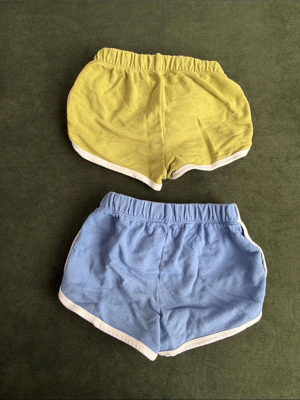 Winter Water Factory Retro-Style Elastic Waist Shorts - Green and Blue size 4T - Picture 3 of 3